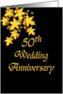 50th Golden Wedding Anniversary Invitation Gold Leaves card