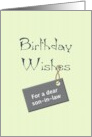 Birthday for Son-in-Law Warm Wishes card