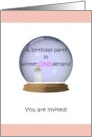 1st Birthday Party Invite Winter ONEderland in a Snowglobe card