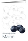 Greetings from Maine Blueberry State Fruit Symbol Blank card