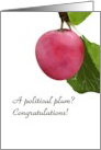 Congratulations on New Job A Desirable Position Juicy Plum on Branch card