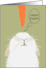 Bunny Looking Longingly at Carrot Easter card