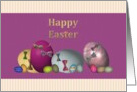 Easter Dyed Eggs and Pretty Colored Bows card