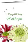 Birthday for Kathryn, Flowers and bees card