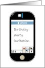 Birthday Party Invitation Message On Cellphone Screen card