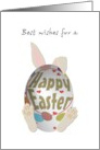 Cute Bunny Hiding Behind a Huge Easter Egg card