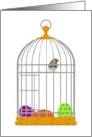 Easter Bird and Easter Eggs in Birdcage card