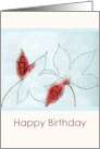 Birthday Ink Sketch Of Maple Leaves On Blotting Paper card