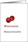 Wisconsin and Massachusetts Cranberry State Fruit Symbol Blank card