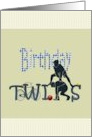 Birthday Twin Boys Leap Frogging card