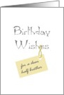 Birthday Greeting for Half Brother Warm Wishes card