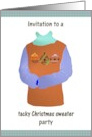 Tacky Christmas Sweater Party Invitation One Ugly Sweater card