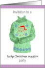 Tacky Christmas Sweater Party Invitation One Ugly Sweater card