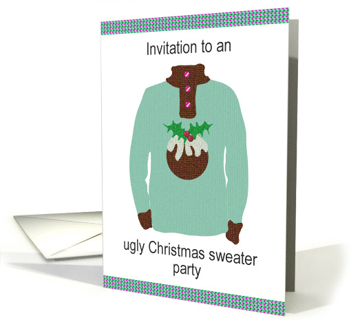 Ugly Christmas Sweater Party Invitation One Tacky Sweater card