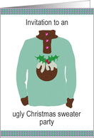 Ugly Christmas Sweater Party Invitation One Tacky Sweater card