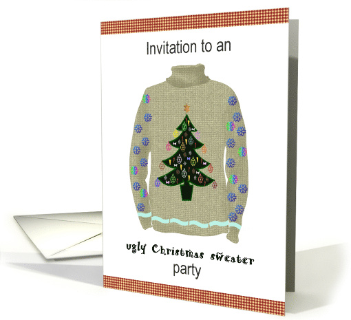 Ugly Christmas Sweater Party Invitation One Tacky Sweater card