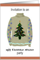 Ugly Christmas Sweater Party Invitation One Tacky Sweater card