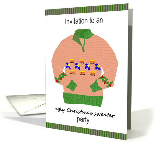 Ugly Christmas Sweater Party Invitation One Tacky Sweater card