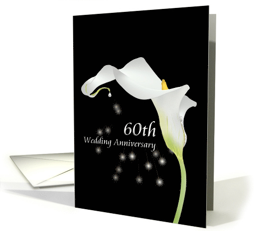 60th Wedding Anniversary Calla Lily and Diamonds card (1005431)
