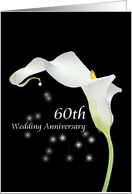 60th Wedding Anniversary Calla Lily and Diamonds card