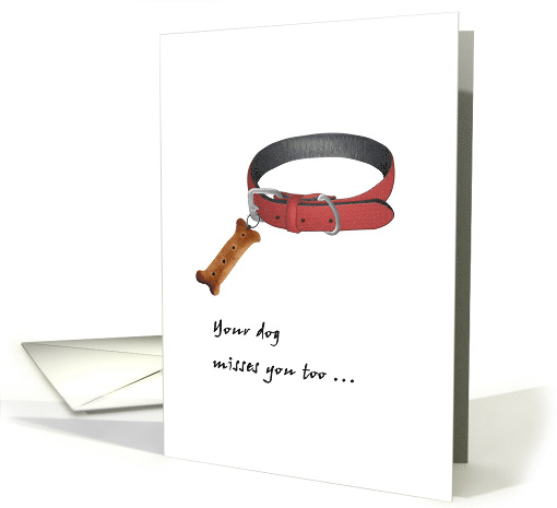 Anniversary of Loss of Pet Dog Pet Collar with Dog Biscuit Tag card