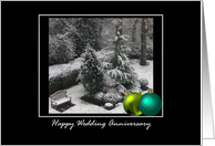 Wedding Anniversary for Daughter Winter Theme and Christmas Time card