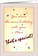 Sharing the Same Birthday with your Mom Butterflies Dragonflies Stars card