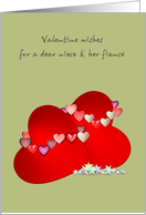 Valentine for Niece and Fiance Two Red Hearts card