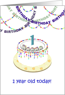 1st Birthday Choo Choo Train Cake card