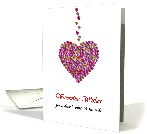 Valentine For Brother And Wife Flower Filled Heart card (1028873)