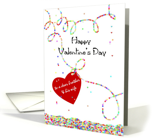 Valentine For Brother And Wife Raining Flowers And Hearts card