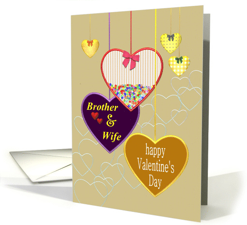 Valentine for Brother and Wife Loving Hearts card (1028881)