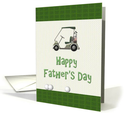 Happy Father's Day Golf Car and Golf Balls card (1032655)