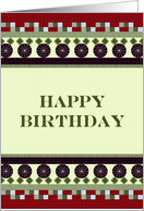Birthday Geometric Borders In Dark Purple And Red card