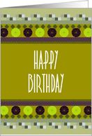 Birthday Geometric Borders In Green And Purple card