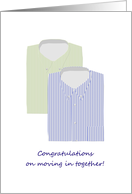 Congratulations Moving In Together Folded Shirts card