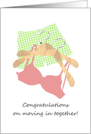Congratulations Moving In Together Hangers Bra And Boxer Shorts card