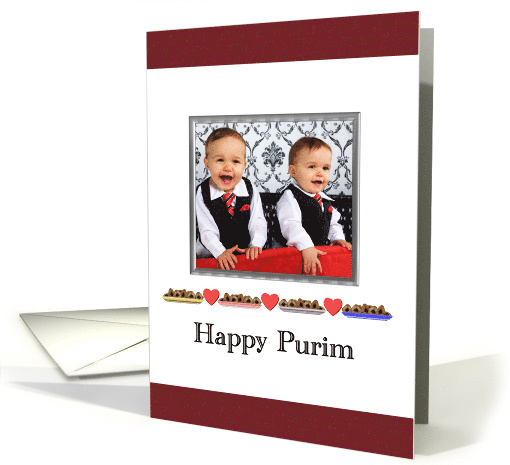 Purim Photocard Delicious Hamantashen And Red Hearts card (1034175)