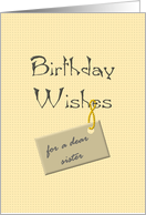 Birthday Greeting for Sister Warm Wishes card
