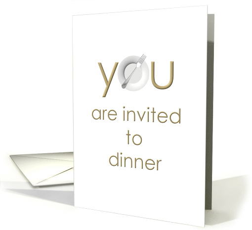 Dinner Invitation Plate And Fork card (1035165)
