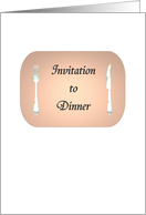 Dinner Invitation Knife And Fork And Placemat card