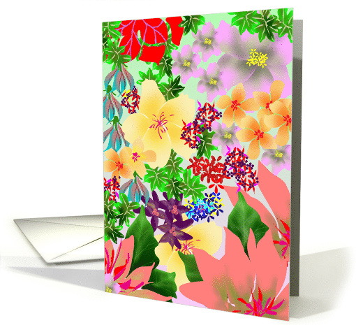 A Mass Of Colorful Flowers Blank card (1036065)