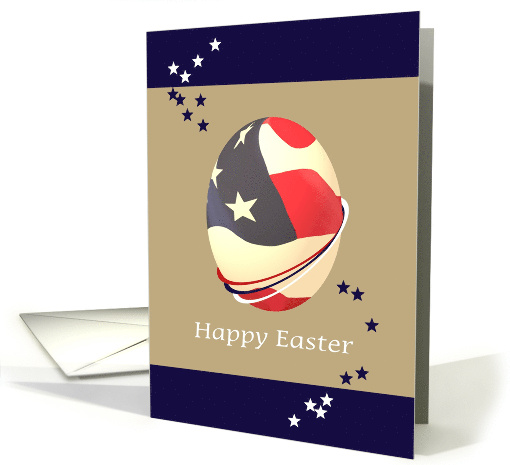 Deployed Military Personnel Stars and Stripes Easter Egg card