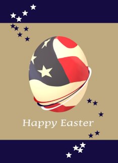 Deployed Military Personnel Stars and Stripes Easter Egg