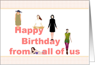 Birthday from all of us, Just us girls card