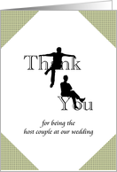 Thank you for being host couple at our wedding, silhouette of couple card