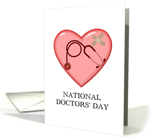 National Doctors' Day Stethoscope in a Red Heart card (1038751)
