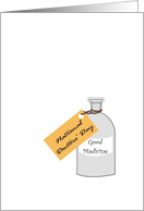 National Doctors’ Day Sketch of Old Fashion Glass Medicine Bottle card