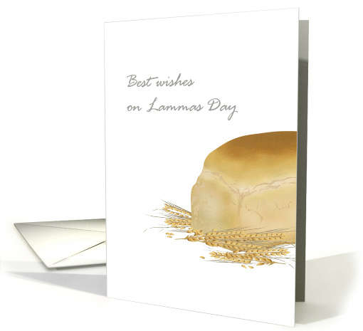 Lammas Day First Harvest Festival Bread Loaf And Wheat Stalks card
