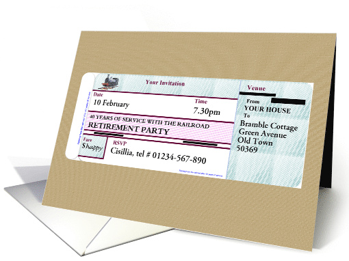 Retirement Party Invitation 40 Years With Railroad Custom... (1039735)